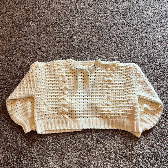 White Knit Sweater - Picture 4 of 5
